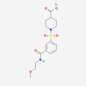 1-[3-(2-Methoxyethylcarbamoyl)phenyl]sulfonylpiperidine-4-carboxylic acid