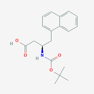 molecular formula C19H23NO4 B066931 (R)-3-((叔丁氧羰基)氨基)-4-(萘-1-基)丁酸 CAS No. 190190-49-9