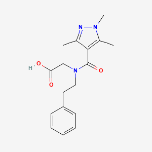 2-[2-Phenylethyl-(1,3,5-trimethylpyrazole-4-carbonyl)amino]acetic acid