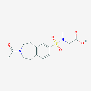 2-[(3-Acetyl-1,2,4,5-tetrahydro-3-benzazepin-7-yl)sulfonyl-methylamino]acetic acid