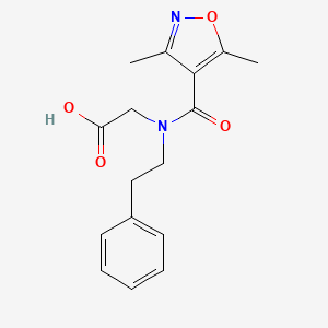 2-[(3,5-Dimethyl-1,2-oxazole-4-carbonyl)-(2-phenylethyl)amino]acetic acid