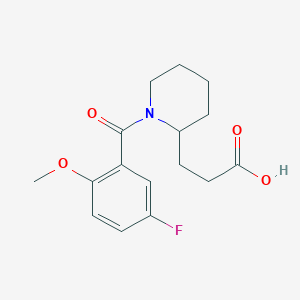 3-[1-(5-Fluoro-2-methoxybenzoyl)piperidin-2-yl]propanoic acid