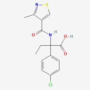 2-(4-Chlorophenyl)-2-[(3-methyl-1,2-thiazole-4-carbonyl)amino]butanoic acid