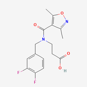 3-[(3,4-Difluorophenyl)methyl-(3,5-dimethyl-1,2-oxazole-4-carbonyl)amino]propanoic acid