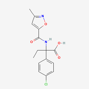 2-(4-Chlorophenyl)-2-[(3-methyl-1,2-oxazole-5-carbonyl)amino]butanoic acid