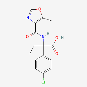 2-(4-Chlorophenyl)-2-[(5-methyl-1,3-oxazole-4-carbonyl)amino]butanoic acid