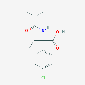 2-(4-Chlorophenyl)-2-(2-methylpropanoylamino)butanoic acid