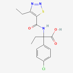 2-(4-Chlorophenyl)-2-[(4-ethylthiadiazole-5-carbonyl)amino]butanoic acid