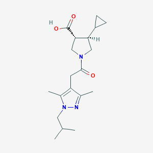 (3R,4R)-4-cyclopropyl-1-[2-[3,5-dimethyl-1-(2-methylpropyl)pyrazol-4-yl]acetyl]pyrrolidine-3-carboxylic acid