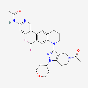 N-[5-[1-(5-acetyl-1-tetrahydropyran-4-yl-6,7-dihydro-4H-pyrazolo[4,3-c]pyridin-3-yl)-7-(difluoromethyl)-3,4-dihydro-2H-quinolin-6-yl]-2-pyridyl]acetamide