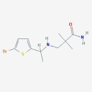 3-[1-(5-Bromothiophen-2-yl)ethylamino]-2,2-dimethylpropanamide