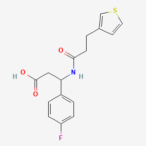 3-(4-Fluorophenyl)-3-(3-thiophen-3-ylpropanoylamino)propanoic acid