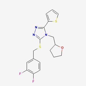 3-[(3,4-Difluorophenyl)methylsulfanyl]-4-(oxolan-2-ylmethyl)-5-thiophen-2-yl-1,2,4-triazole