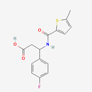 3-(4-Fluorophenyl)-3-[(5-methylthiophene-2-carbonyl)amino]propanoic acid