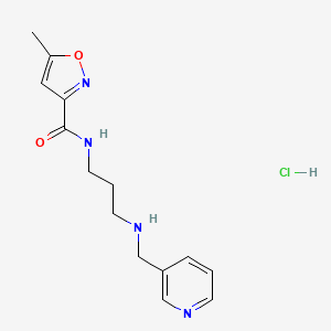 5-methyl-N-[3-(pyridin-3-ylmethylamino)propyl]-1,2-oxazole-3-carboxamide;hydrochloride