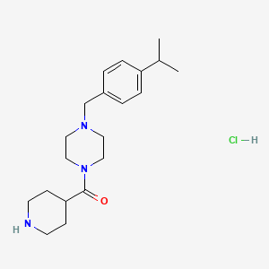 molecular formula C20H32ClN3O B6693623 Piperidin-4-yl-[4-[(4-propan-2-ylphenyl)methyl]piperazin-1-yl]methanone;hydrochloride 