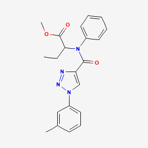 molecular formula C21H22N4O3 B6693790 methyl 2-(N-[1-(3-methylphenyl)triazole-4-carbonyl]anilino)butanoate 