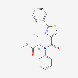 molecular formula C20H19N3O3S B6693799 methyl 2-(N-(2-pyridin-2-yl-1,3-thiazole-4-carbonyl)anilino)butanoate 