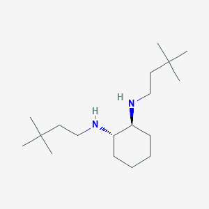 molecular formula C18H38N2 B066940 (1S,2S)-1-N,2-N-bis(3,3-dimethylbutyl)cyclohexane-1,2-diamine CAS No. 189152-00-9