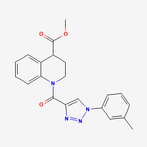 molecular formula C21H20N4O3 B6694665 methyl 1-[1-(3-methylphenyl)triazole-4-carbonyl]-3,4-dihydro-2H-quinoline-4-carboxylate 