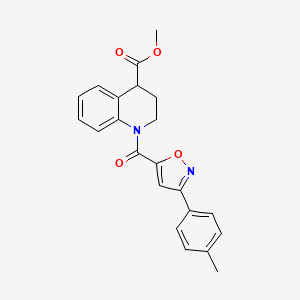 molecular formula C22H20N2O4 B6694675 methyl 1-[3-(4-methylphenyl)-1,2-oxazole-5-carbonyl]-3,4-dihydro-2H-quinoline-4-carboxylate 