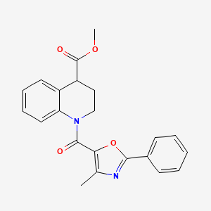 molecular formula C22H20N2O4 B6694716 methyl 1-(4-methyl-2-phenyl-1,3-oxazole-5-carbonyl)-3,4-dihydro-2H-quinoline-4-carboxylate 