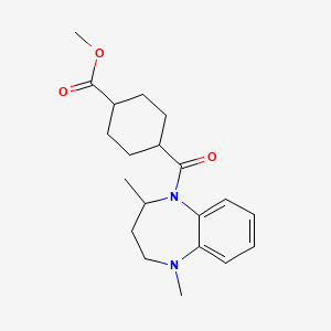 molecular formula C20H28N2O3 B6694842 methyl 4-(1,4-dimethyl-3,4-dihydro-2H-1,5-benzodiazepine-5-carbonyl)cyclohexane-1-carboxylate 