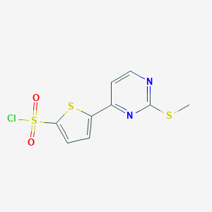 molecular formula C9H7ClN2O2S3 B066952 5-[2-(Methylthio)pyrimidin-4-yl]thiophene-2-sulfonyl chloride CAS No. 175202-76-3
