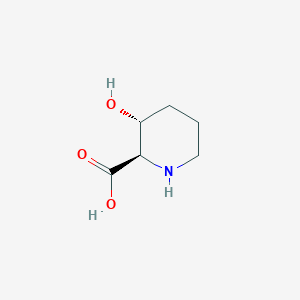 molecular formula C6H11NO3 B066957 trans-3-Hydroxypipecolic acid CAS No. 176019-04-8