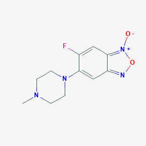 molecular formula C11H13FN4O2 B066959 6-Fluoro-5-(4-methylpiperazin-1-yl)benzo[1,2,5]oxadiazol-1-oxide CAS No. 173029-85-1