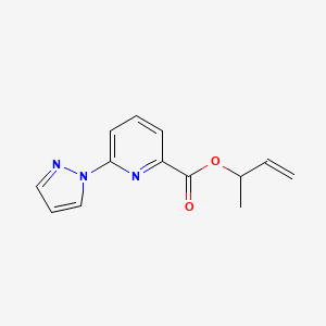 molecular formula C13H13N3O2 B6696019 But-3-en-2-yl 6-pyrazol-1-ylpyridine-2-carboxylate 