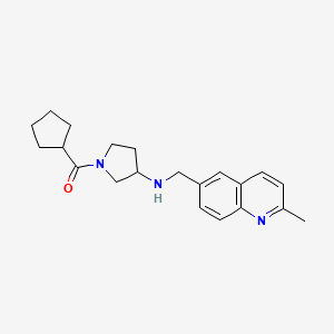 molecular formula C21H27N3O B6696233 Cyclopentyl-[3-[(2-methylquinolin-6-yl)methylamino]pyrrolidin-1-yl]methanone 