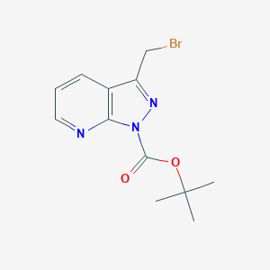 molecular formula C12H14BrN3O2 B066963 tert-Butyl 3-(bromomethyl)-1H-pyrazolo[3,4-b]pyridine-1-carboxylate CAS No. 174180-76-8
