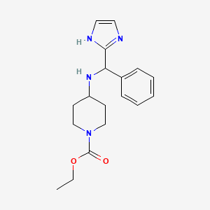 molecular formula C18H24N4O2 B6696414 ethyl 4-[[1H-imidazol-2-yl(phenyl)methyl]amino]piperidine-1-carboxylate 