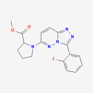 molecular formula C17H16FN5O2 B6697008 Methyl 1-[3-(2-fluorophenyl)-[1,2,4]triazolo[4,3-b]pyridazin-6-yl]pyrrolidine-2-carboxylate 