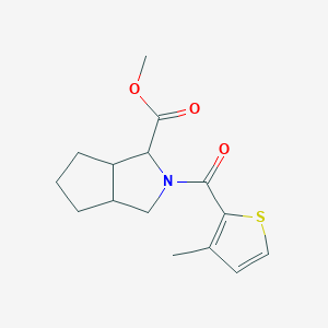 molecular formula C15H19NO3S B6697573 methyl 2-(3-methylthiophene-2-carbonyl)-3,3a,4,5,6,6a-hexahydro-1H-cyclopenta[c]pyrrole-3-carboxylate 