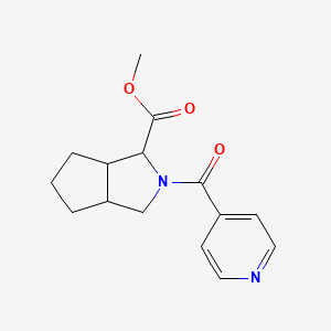 molecular formula C15H18N2O3 B6697577 methyl 2-(pyridine-4-carbonyl)-3,3a,4,5,6,6a-hexahydro-1H-cyclopenta[c]pyrrole-3-carboxylate 