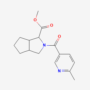 molecular formula C16H20N2O3 B6697582 methyl 2-(6-methylpyridine-3-carbonyl)-3,3a,4,5,6,6a-hexahydro-1H-cyclopenta[c]pyrrole-3-carboxylate 