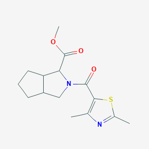 molecular formula C15H20N2O3S B6697617 methyl 2-(2,4-dimethyl-1,3-thiazole-5-carbonyl)-3,3a,4,5,6,6a-hexahydro-1H-cyclopenta[c]pyrrole-3-carboxylate 