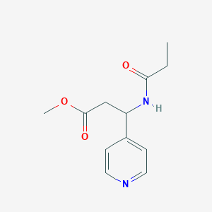 molecular formula C12H16N2O3 B6697661 Methyl 3-(propanoylamino)-3-pyridin-4-ylpropanoate 