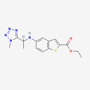 molecular formula C15H17N5O2S B6697705 Ethyl 5-[1-(1-methyltetrazol-5-yl)ethylamino]-1-benzothiophene-2-carboxylate 