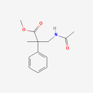 molecular formula C13H17NO3 B6697971 Methyl 3-acetamido-2-methyl-2-phenylpropanoate 