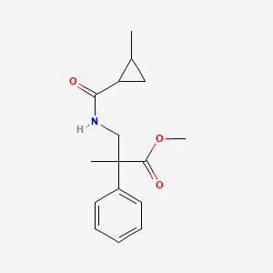 molecular formula C16H21NO3 B6697992 Methyl 2-methyl-3-[(2-methylcyclopropanecarbonyl)amino]-2-phenylpropanoate 