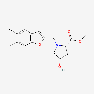 molecular formula C17H21NO4 B6698188 Methyl 1-[(5,6-dimethyl-1-benzofuran-2-yl)methyl]-4-hydroxypyrrolidine-2-carboxylate 