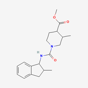 molecular formula C19H26N2O3 B6698257 methyl 3-methyl-1-[(2-methyl-2,3-dihydro-1H-inden-1-yl)carbamoyl]piperidine-4-carboxylate 