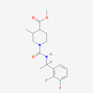 molecular formula C17H22F2N2O3 B6698345 Methyl 1-[1-(2,3-difluorophenyl)ethylcarbamoyl]-3-methylpiperidine-4-carboxylate 