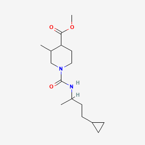 molecular formula C16H28N2O3 B6698373 Methyl 1-(4-cyclopropylbutan-2-ylcarbamoyl)-3-methylpiperidine-4-carboxylate 