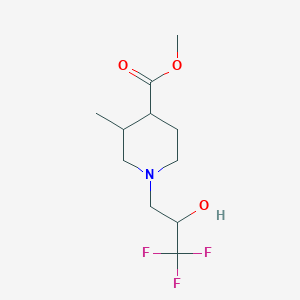 molecular formula C11H18F3NO3 B6698503 Methyl 3-methyl-1-(3,3,3-trifluoro-2-hydroxypropyl)piperidine-4-carboxylate 