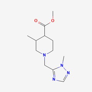 molecular formula C12H20N4O2 B6698527 Methyl 3-methyl-1-[(2-methyl-1,2,4-triazol-3-yl)methyl]piperidine-4-carboxylate 