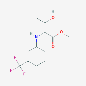 molecular formula C12H20F3NO3 B6698535 Methyl 3-hydroxy-2-[[3-(trifluoromethyl)cyclohexyl]amino]butanoate 